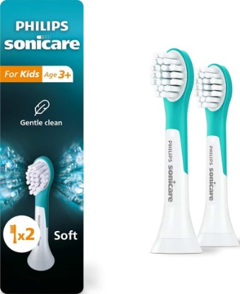 Picture of Philips Sonicare for Kids Replacement Brush Heads, 2-Pack, 6 Month Supply | Gentle Cleaning for Kids 3+, Soft Bristles, Contoured Bristle Profile, Up To 62,000 Bristle Movements/Min, HX6032/94