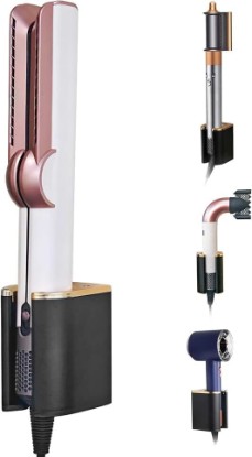 Picture of Curling Iron Holder Wall Mount, Premium Organizer for Dyson Airwrap Holder and Flat Iron Holder Wall Mount, Durable Aluminum & Plastic, Modern Space-Saving Storage for Bathroom Vanity, 3M Adhesive