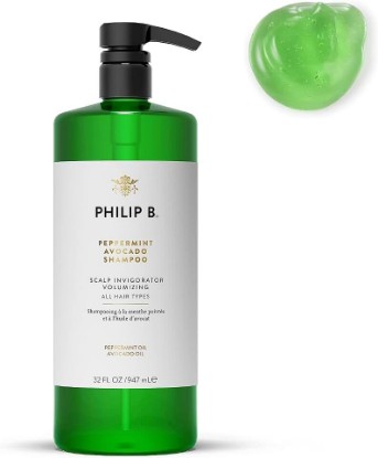 Picture of PHILIP B Peppermint Avocado Shampoo, 32 fl. oz. (947 ml) | Volumizing & Clarifying Shampoo Refreshes Scalp and Deep-Cleans Hair