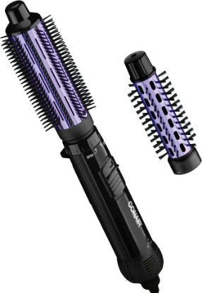 Picture of Conair 2-in-1 Hot Air Curling Combo, Includes 1.5-inch Curl Brush and 1-inch Aluminum Bristle Brush