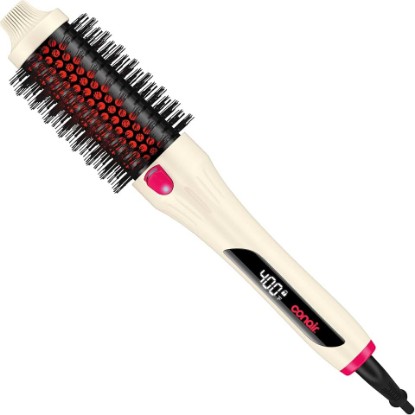 Picture of Conair InfinitiPRO Infrared Thermal Brush, Ceramic Barrel 1.5”, White | Infrared heated round brush, 1.5" barrel w/ ceramic coating for volume & styling, heated blow out brush for everyday blowouts