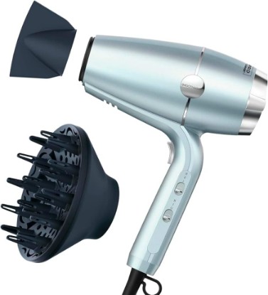 Picture of Conair SmoothWrap Ionic Hair Dryer, Diffuser & Concentrator, 1875W, Mint | Hair dryer with diffuser and concentrator for curly, wavy, and thick hair, 3 speed and 2 heat settings, 6-foot cord