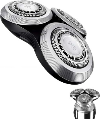 Picture of RQ12/SH90/80/70 Replacement Head Compatible with Philips S9000/8000/7000,Metal Wheel Buckle Double-Layer Blades,SensoTouch 3D/2D Shaver Head,Snap-in no tools, Rinses clean