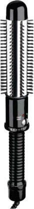 Picture of Conair Instant Heat Curling Iron Brush with 1-1/4 in Barrel, 25 Heat Settings, 30-Second Heat-Up, and Dual Voltage, Travel Ready Hair Styling Tool for Medium & Short Hair, Black, BC86N