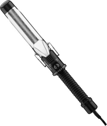 Picture of Conair Instant Heat 1 1/4 Inch Curling Iron with 25 Heat Settings, Dual Voltage Travel Hair Curler for Long Hair, Beach Waves and Loose Curls with Auto Off Safety Feature, Black, CD82LL