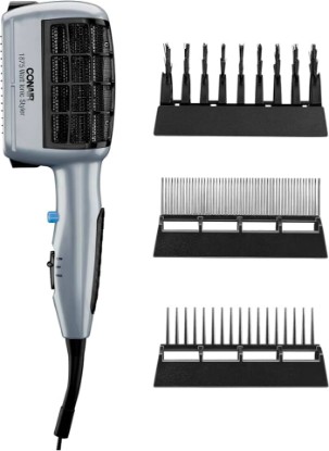 Picture of Conair 3-in-1 Styling Hair Dryer, 1875W Blow Dryer with 3 Styling Attachments to Detangle, Straighten, and Volumize, Ionic Technology, Dual Voltage