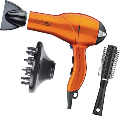 Picture of Conair Infiniti PRO Hair Dryer with Diffuser, Concentrator & Blowout Brush | 1875W blow dryer for everyday styling with tourmaline ceramic technology, various heat/speed settings, and a Cold Shot button