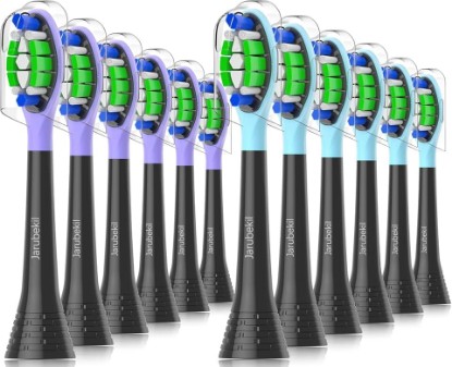 Picture of Replacement Toothbrush Heads Compatible with Philips Sonicare Electric Toothbrush, Brush Head Compatible with Phillips 4100 4300 9000 3100 5300 (12 Black) ClimeCo Certified