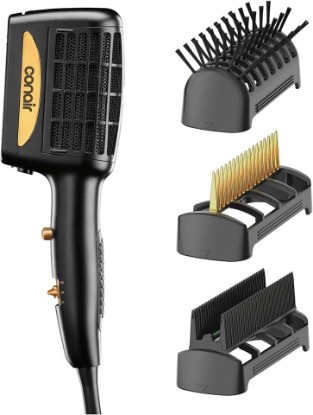 Picture of INFINITIPRO BY CONAIR 3-in-1 Styling Hair Dryer, 1875W Hair Dryer and 3 Attachments | Blow dryer with smoothing bristle brush, wide-tooth thermal comb, and dual-row detangling comb, 3 heat and 2 speed settings