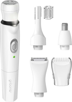 Picture of Conair Girlbomb Face/Body Trimmer for Women, Wet/Dry Use, 4 Attachments | Electric shaver for women for face, nose, brows, and body grooming, compact and rechargeable for cordless convenience