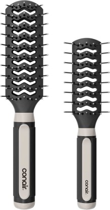 Picture of Conair Grip & Lift Vent Hairbrush, Full-Size and Mid-Size Brush Set, Nylon Bristle Hair Brushes for Blowout Styling, Value Pack, Color May Vary