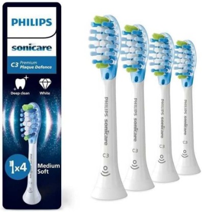Picture of PHILIPS Sonicare C3 Premium Plaque Defence Original Replacement Toothbrush Heads, White, 4-Pack, HX9044/87