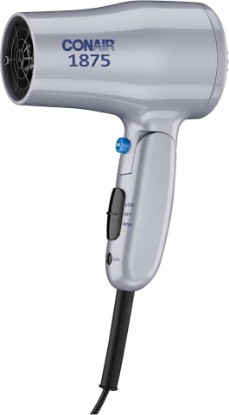 Picture of Conair Compact Hair Dryer, Travel Blow Dryer Folding Hair Dryers for Women, 1875W Travel Hair Dryer, Lightweight Hairdryer, Dual Voltage Hair Dryer for World Travel, 2 Heat/2 Speed, Cool Shot, Grey