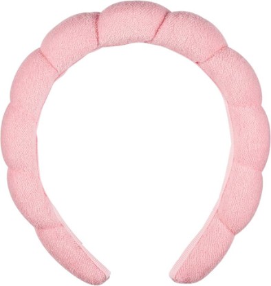 Picture of Conair Spa Makeup and Face Washing Headband, Pink Bubble Design, 1 Count, Ultra-Absorbent Microfiber Headband for Washing Face, Soft Terry Cloth, No-Squeeze, No-Pull Band Gentle on Hair and Head