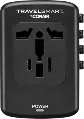 Picture of Conair Fast Charge Universal Travel Adapter - All-in-One European and Worldwide Travel Plug Adapter with Surge Protection - Includes USB C Port