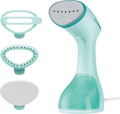Picture of Conair Power Steam Garment Steamer, Clothes Steamer Handheld with Ceramic Soleplate, Clothing Steamer, 35-Second Heat-Up, 15-Minute Steam, Fabric Attachments, Mint Green