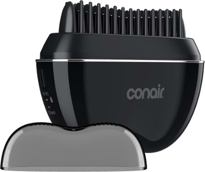 Picture of Conair 5-Minute Fix Touch-up Tool Straightening Brush, Rechargeable, Black | Cordless, on-the-go design to smooth and refresh styled looks, ionic smoothing for frizz control, adjustable heat