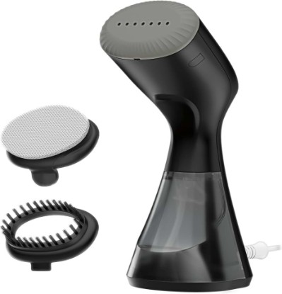 Picture of Conair Handheld Steamer for Clothes & Household Fabrics, 1100W, Black | Travel steamer with 30-second heat up, 10-minute runtime, and an 8-foot cord, versatile handheld steamer for wrinkle removal