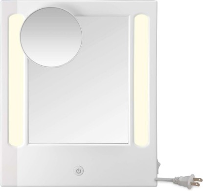 Picture of Conair Lighted Makeup Mirror, LED Vanity Mirror, 1X/5X Magnifying Mirror, Corded in Glossy White