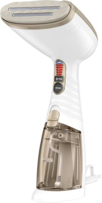 Picture of Conair Handheld Garment Steamer for Clothes, Turbo ExtremeSteam 1875W Fabric Steamer, Portable Handheld Design, Strong Penetrating Steam, White/Champagne (Pack of 2)