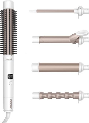Picture of Conair 5-in-1 Multi-Styler, 5 Interchangeable Attachments, Double Ceramic | Hair curler, beach waver, and hot air brush all in one styling tool, 6 heat settings up to 400°F for customizable styling