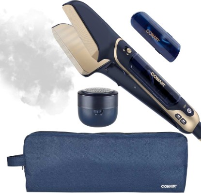 Picture of Conair SteamStylist 3-in-1 Steam Press and Iron Steamer for Clothes, Clothes Steamers for Clothes, Travel Steamer, Includes Fabric Shaver, Extra Water Tank and Storage Bag, Midnight Blue