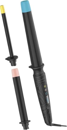 Picture of Conair The Curl Collective 3-in-1 Ceramic Curling Wand, 3 Interchangeable Barrels Designed to Create a Specific Curl Pattern - 1/2" Super Slim, 1", and 1 1/4" to 1" Tapered