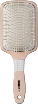 Picture of Conair Ceramic Wood Paddle Hair Brush with Nylon Bristles, Cushion Design for All Hair Types, Smooth & Shine Styling, Off White