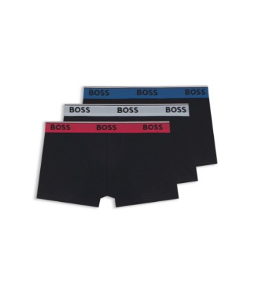 Three-pack of cotton trunks with logo waistband
