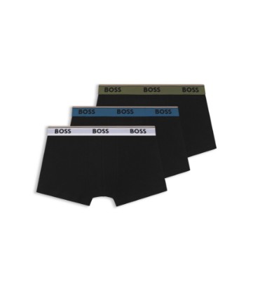 Three-pack of cotton trunks with logo waistband