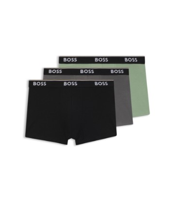 Three-pack of cotton trunks with logo waistband