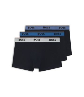Three-pack of cotton trunks with logo waistband