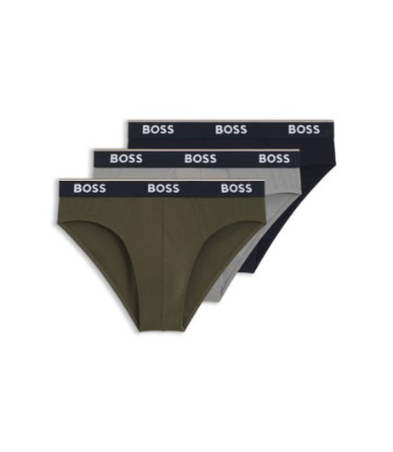 Three-pack of logo-waistband briefs in stretch cotton