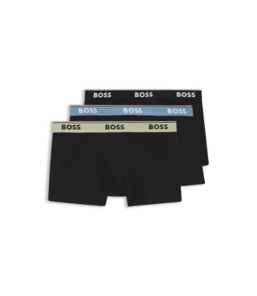 Three-pack of cotton trunks with logo waistband