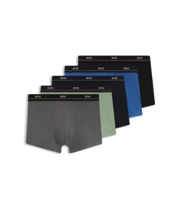 Five-pack of stretch-cotton trunks with logo waistbands