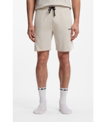 Cotton-blend pajama shorts with color-blocking