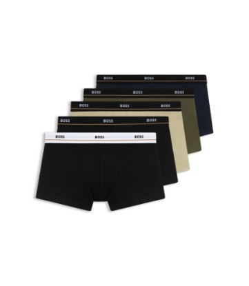 Five-pack of stretch-cotton trunks with logo waistbands