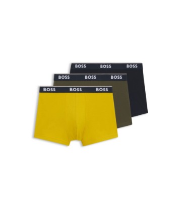 Three-pack of cotton trunks with logo waistband