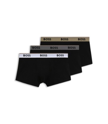Three-pack of cotton trunks with logo waistband