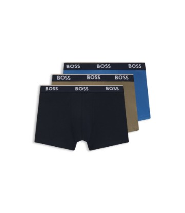 Three-pack of cotton trunks with logo waistband
