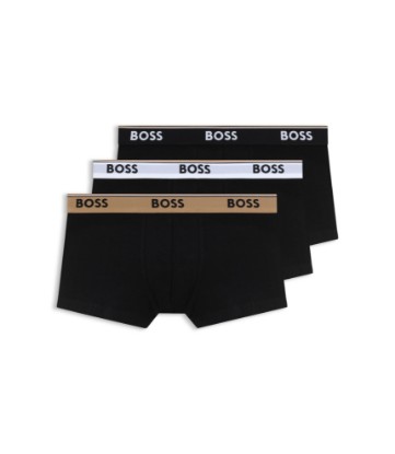 Three-pack of cotton trunks with logo waistband