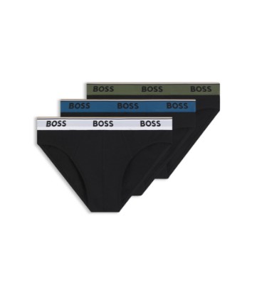 Three-pack of logo-waistband briefs in stretch cotton