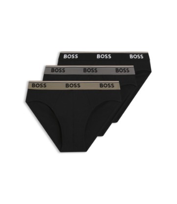 Three-pack of logo-waistband briefs in stretch cotton