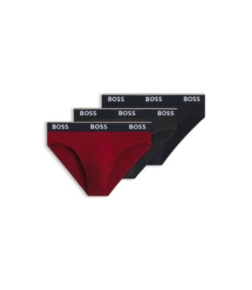 Three-pack of logo-waistband briefs in stretch cotton