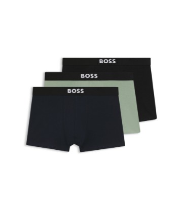 Three-pack of stretch-cotton trunks with logo waistbands
