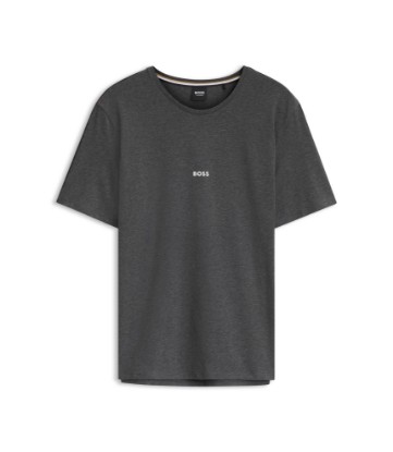 Stretch-cotton pajama top with signature-stripe tape
