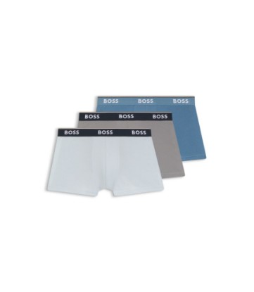Three-pack of cotton trunks with logo waistband