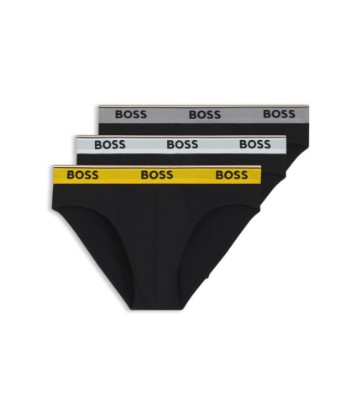 Three-pack of logo-waistband briefs in stretch cotton