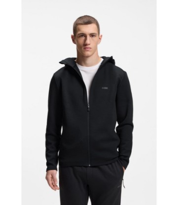 Reflective-detail zip-up hoodie with odour control