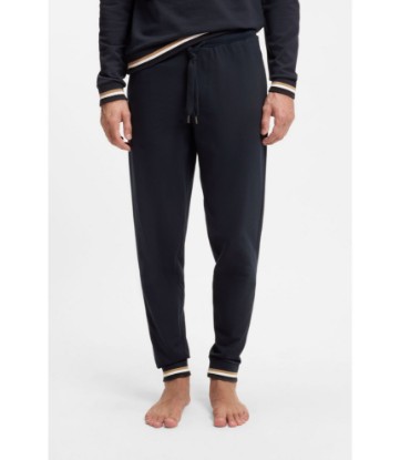 Cotton-terry tracksuit bottoms with signature stripes and logo